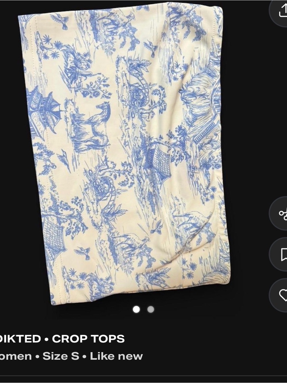 Edikted Blue & Cream Scenic Crop Top